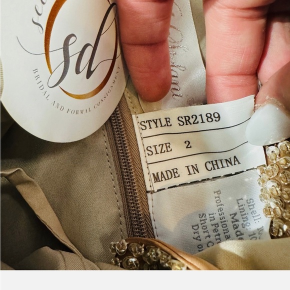 Elegant Gold and Brown Mini Dress - Picture 8 of 10